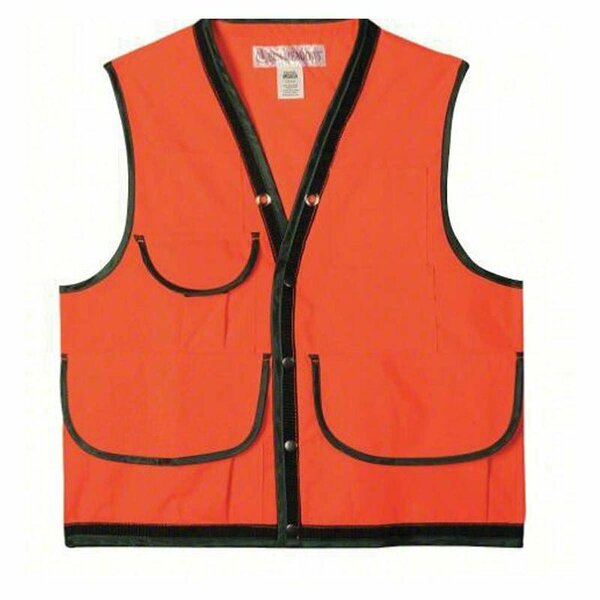 None Vest, 10-Pocket, Small, Orange, CottonDuck 105149S